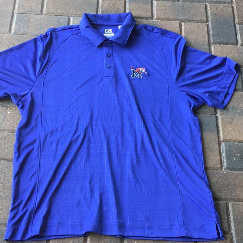 Memphis Tigers Cutter & Buck Royal Blue Men's Polo with Embroidered Logo